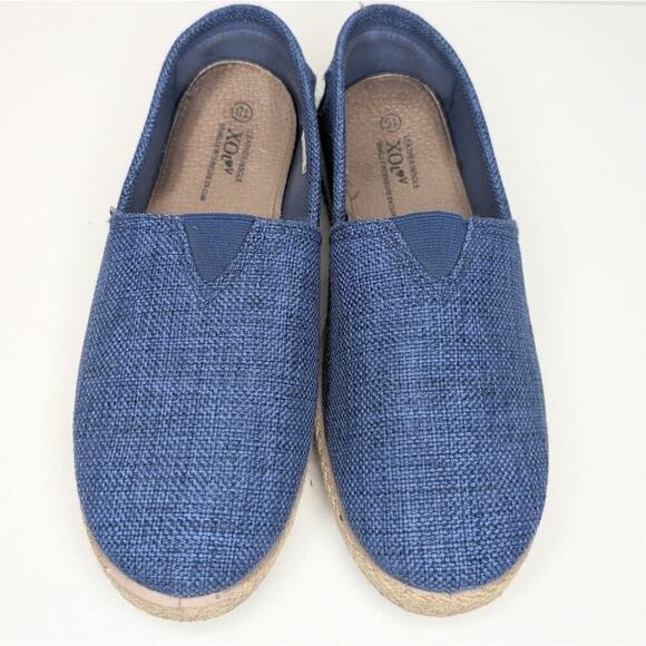 XO LOV blue woven espadrilles loafers slip on size 10 - Picture 2 of 9